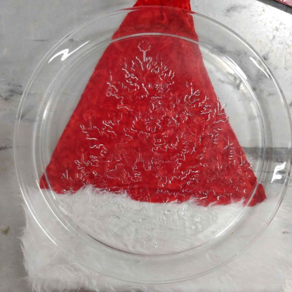 Glass Holiday Serving Tray